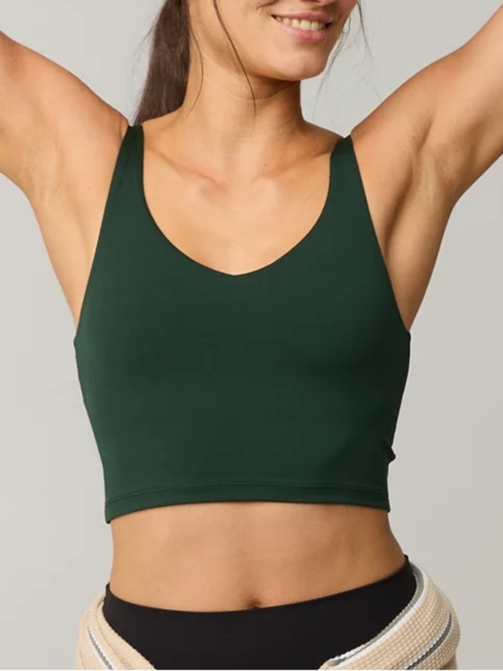 OFFLINE By Aerie Real Me Low Key Longline Sports Bra in Mystical Green